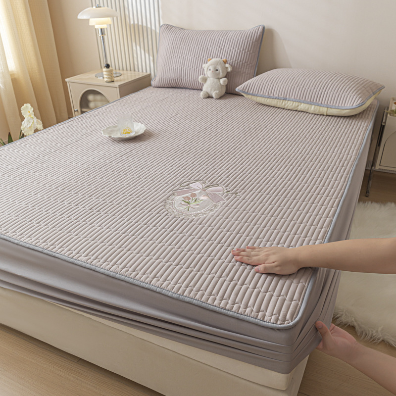 2025 nuevo estilo de algodón de fibra de maíz de algodón acolchado de una sola pieza de algodón a prueba de polvo funda protectora de colchón Simmons