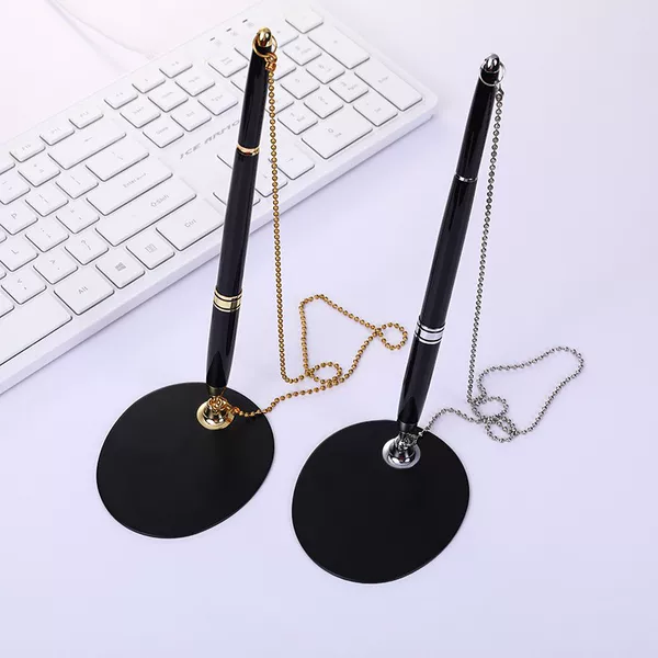 Business office metal signature pen can be printed logo bank hotel counter ball pen advertising campaign gel pen