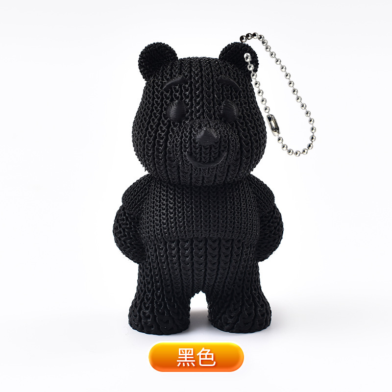 Llavero con Colgante de Osito de Peluche Tejido, Impreso en 3D, Recuerdo, Juguete Impreso en 3D, para Llaves de Coche, Éxito de Ventas Transfronterizo