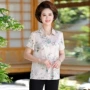 中年新款夏季印花上衣