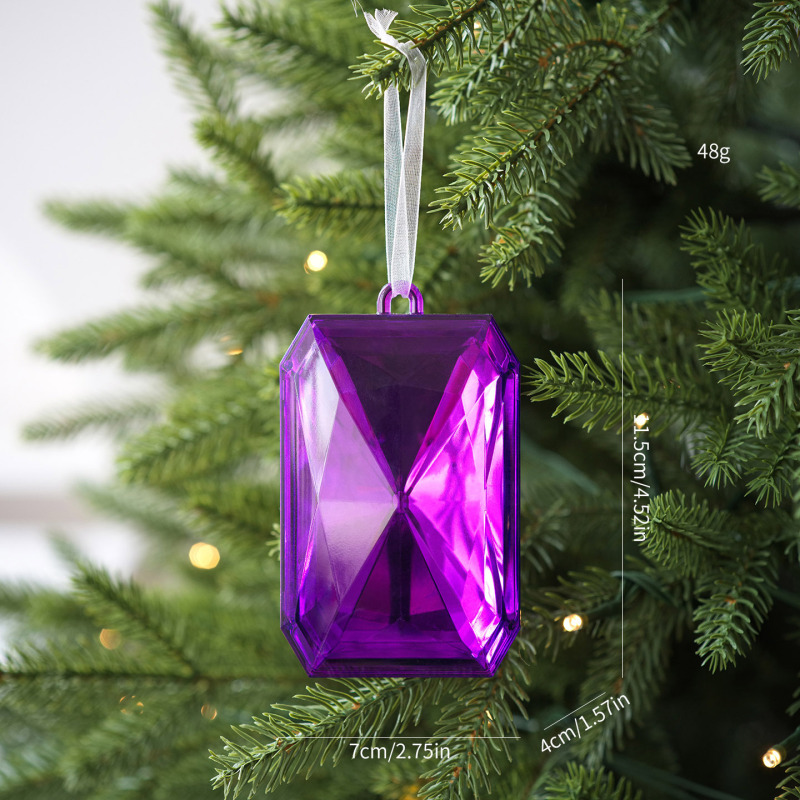 新しいクリスマスツリーペンダントカラフルな光沢のあるアクリルフェイクジェムストーンペンダントクリスマスとバレンタインデーの装飾クロスボーダー|undefined