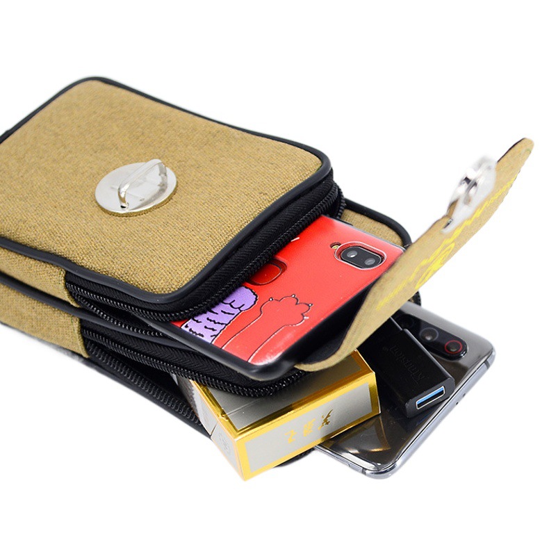New hanging bag Small Satchel 4-6 inch mobile phone casual men's waist bag mobile phone bag spot wholesale