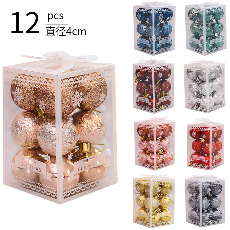 クリスマスツリー装飾クリスマスツリーペンダント装飾品4cm12個入りクリスマスボール9色オプションクリスマスプレゼント|undefined