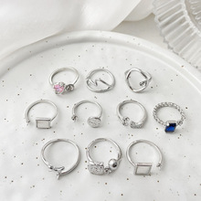 铜镀白金包金保色可插珍珠戒指DIY自制日常小众戒指圈戒指托