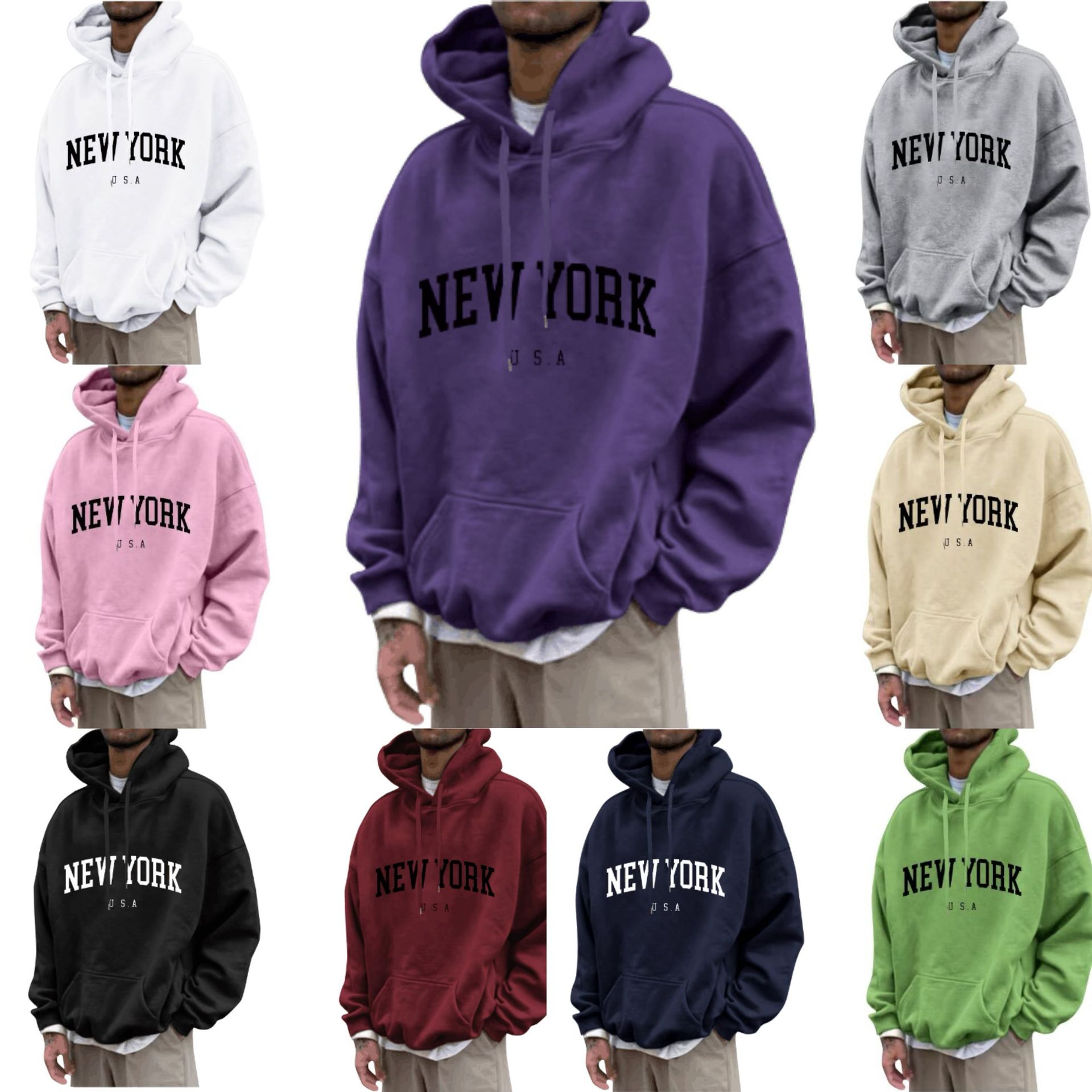 Mens Printed Oversized Hoodie Long Sleeve Casual Pullover Fashion_voghion.com