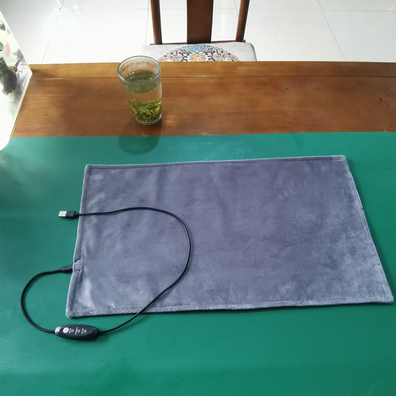 跨境专供 USB加热桌面毯午休发热垫办公桌保暖毛绒布料可水洗|ms