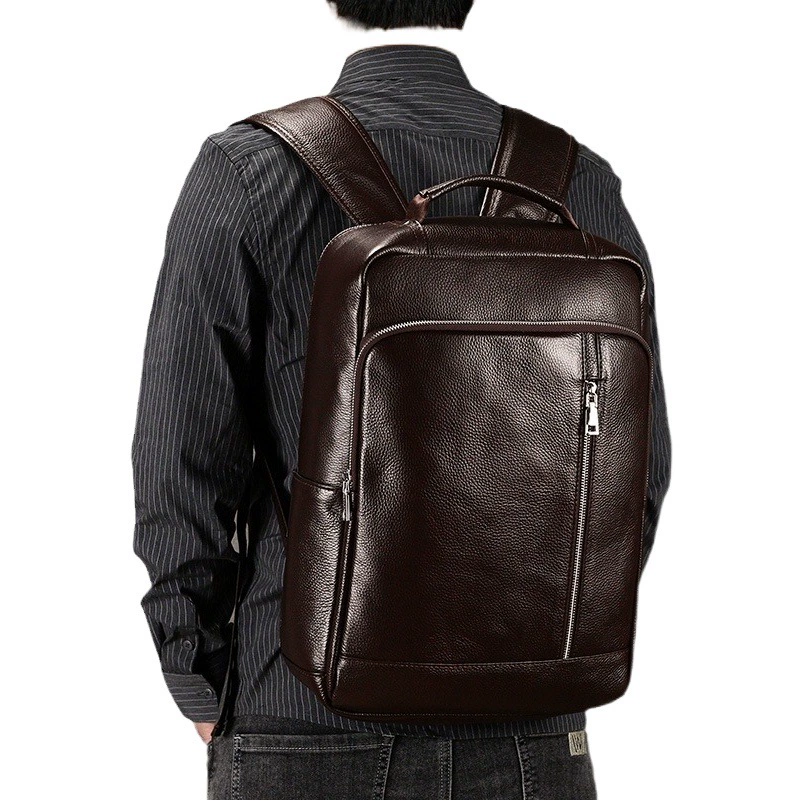 Мужской рюкзак из натуральной кожи, пригородная Компьютерная сумка в японском и корейском стиле, деловой рюкзак из воловьей кожи для мальчиков, школьный рюкзак для студентов
