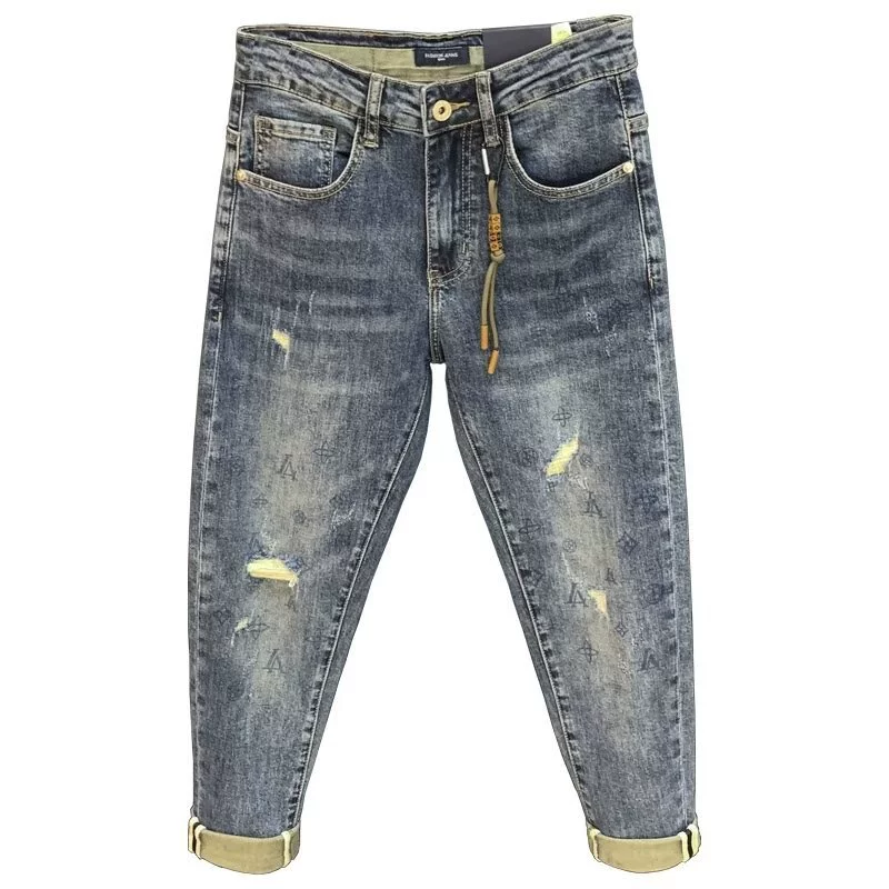 Elite wear-resistant summer jeans, thin elastic trousers
