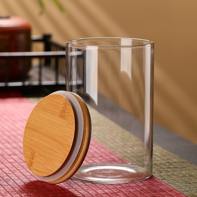 Tarro de almacenamiento de vidrio de borosilicato alto, tarro para granos, aperitivos y té, tarro sellado para dulces y granos de café, tarro de almacenamiento para granos de café.