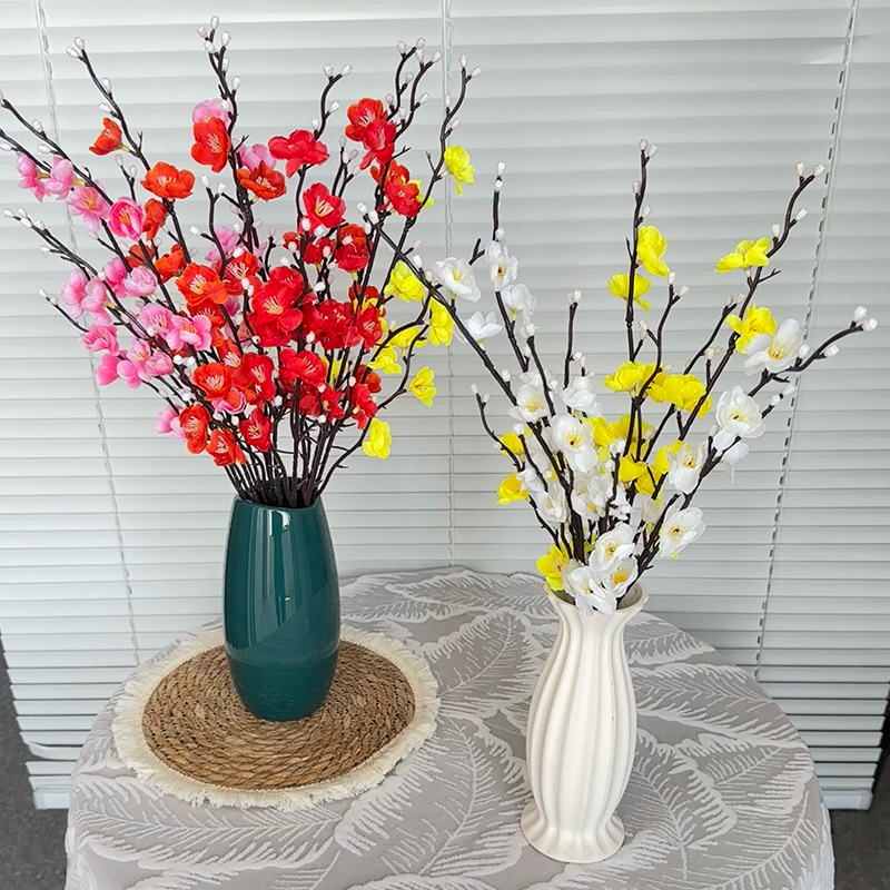 Cross-Border Hot-Selling Simulated Chinese Wintersweet Flower Bouquet, Peach Blossom Artificial Flowers, Home Living Room Dining Table Decorative Flowers