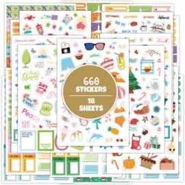 Seasonal PlannerStickers新款季节计划贴纸月份假日季节标注贴纸