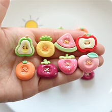 树脂彩色纽扣水果奶油胶发夹头绳手机壳洞洞鞋扣水杯贴diy配件