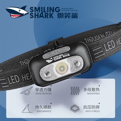 迷你便携挥手感应头戴灯户外夜钓巡逻头戴灯USB充电随身ABS头灯