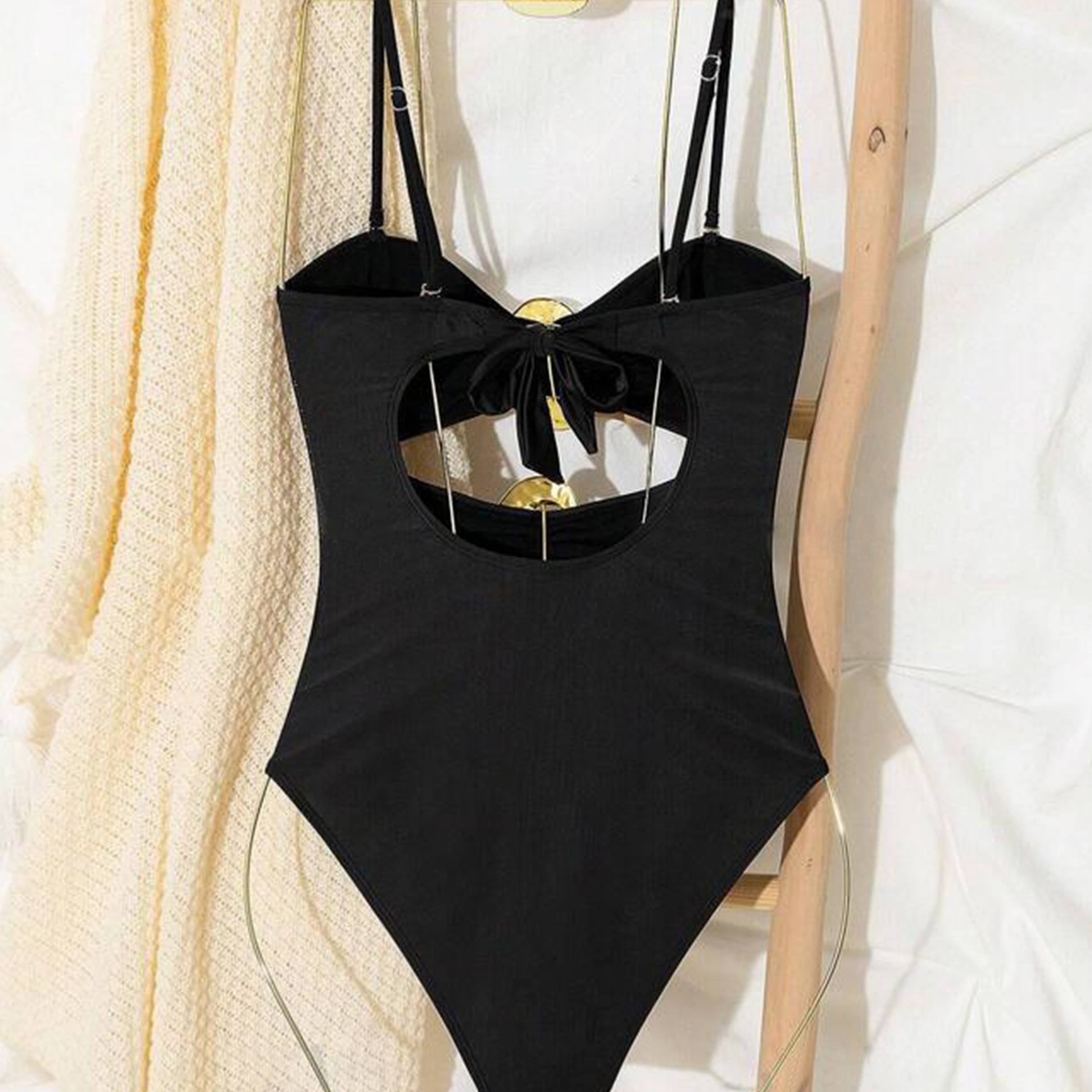 196g Weight Sleeveless Sleeve Length Polyester Fabric Type Short Top Length One-pieces Tops Type 1 Piece Quantity Swimming Pool, Beach Occasion Strap, Strapless Neckline Skinny Fit Type Color Block Pattern Women's Gender Sexy, Beach Style Women's Sexy Beach Color Block 1 Piece One Piece Swimwear 7
