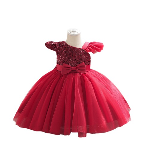 High-end girls' dress for runway shows—princess-style dress, 2024 new arrival, puffy tulle skirt for little girls, children's birthday and first-birthday dresses.
