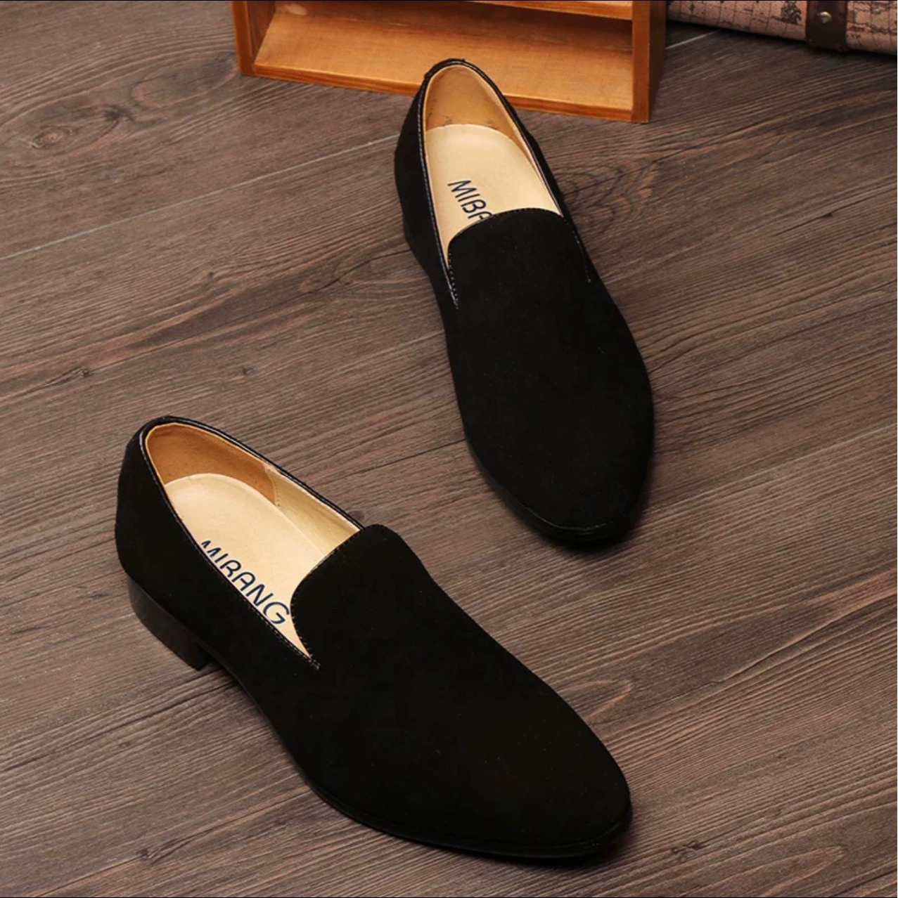 Трансграничные корейские мужские туфли весной летом маленькие кожаные туфли новый один педаль бобовые туфли повседневные туфли