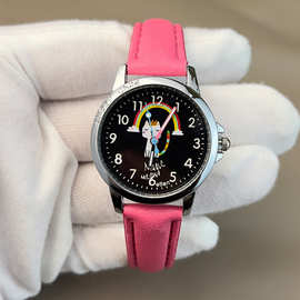 外贸爆款女士时尚石英表跨境儿童可爱学生手表猫数字字面新款手表