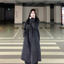 松弛感中长款毛呢外套女秋冬季感双面绒遮肉过膝呢子大衣通勤