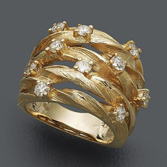 Hot-selling new European and American ring with intertwined vines, trendy wide multi-ring accessory, bird's nest women's ring.