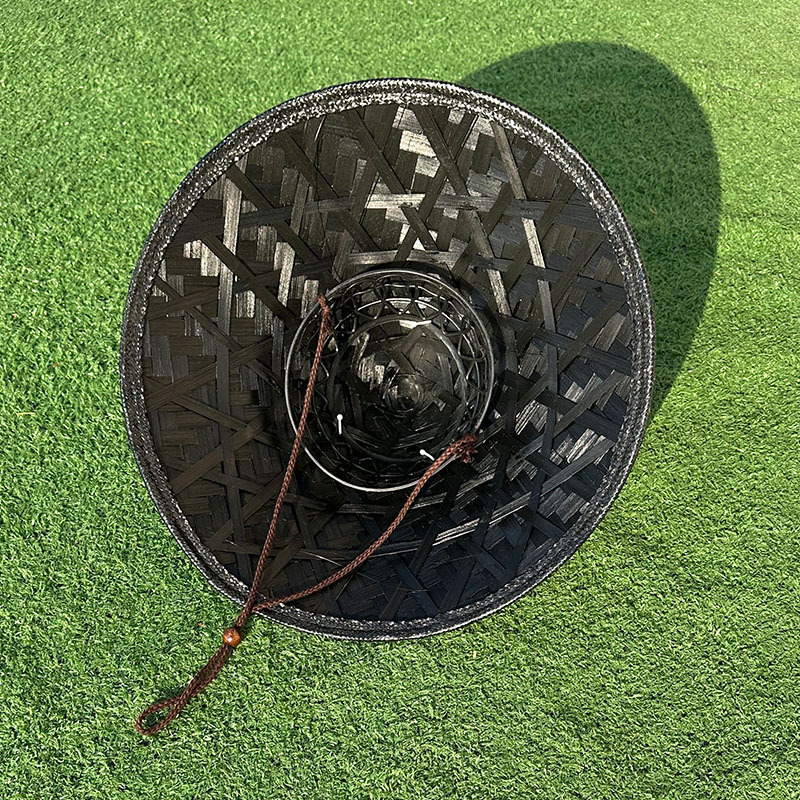 Bamboo antiguo sombrero negro caballero gazebo espectáculo de escenario accesorios para hombres y mujeres guerreros marciales sombrero gazebo rojo show
