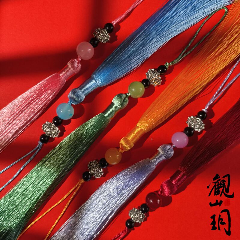 Guanshan Yue New 12CM Metal Lotus Beaded Tassel Children's Wear Horse Face Skirt Hanfu Cheongsam Accessories Pressure Flap Guanshan Yue New 12CM Metal Lotus Beaded Tassel Children's Wear Horse Face Skirt Hanfu Cheongsam Accessories Pressure Flap