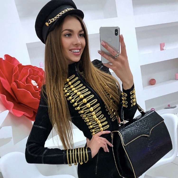 2025 Women's Autumn/Winter Jacket with Gold Thread Woven Floral Design and Heavy-Duty Buttons - Foreign Trade, Cross-Border Wholesale and Retail
