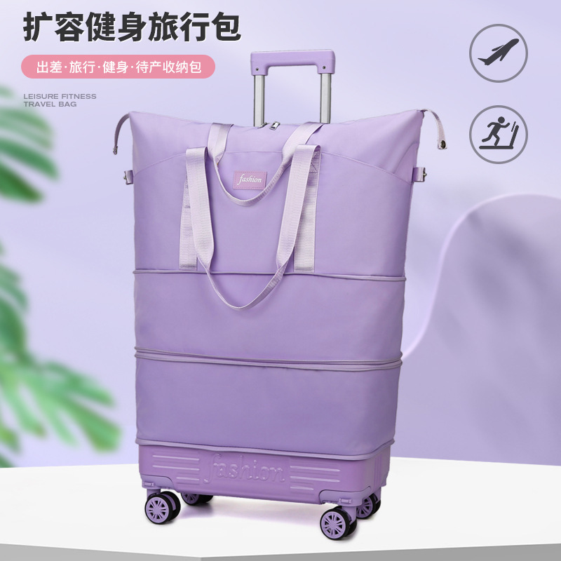 Universal Wheel Trolley Travel Bag with Detachable Universal Wheels, Dual-Use Luggage Bag with Wheels, Large Capacity Carry-On Bag