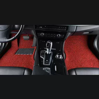 Car Carpet | and can be cut to size - black-and-red-contact-customer-service-to-inform-the-model-year-drivers-side-passengers-side-silk-loop-floor-mats-wear-resistant