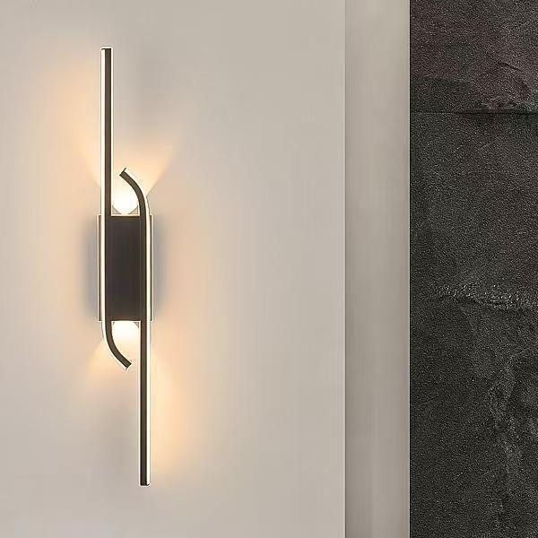 Moderno LED TV de línea larga simple lámpara de fondo pared lámpara de parrilla luz lujosa pasillo dormitorio sala de estar lámparas Zhongshan