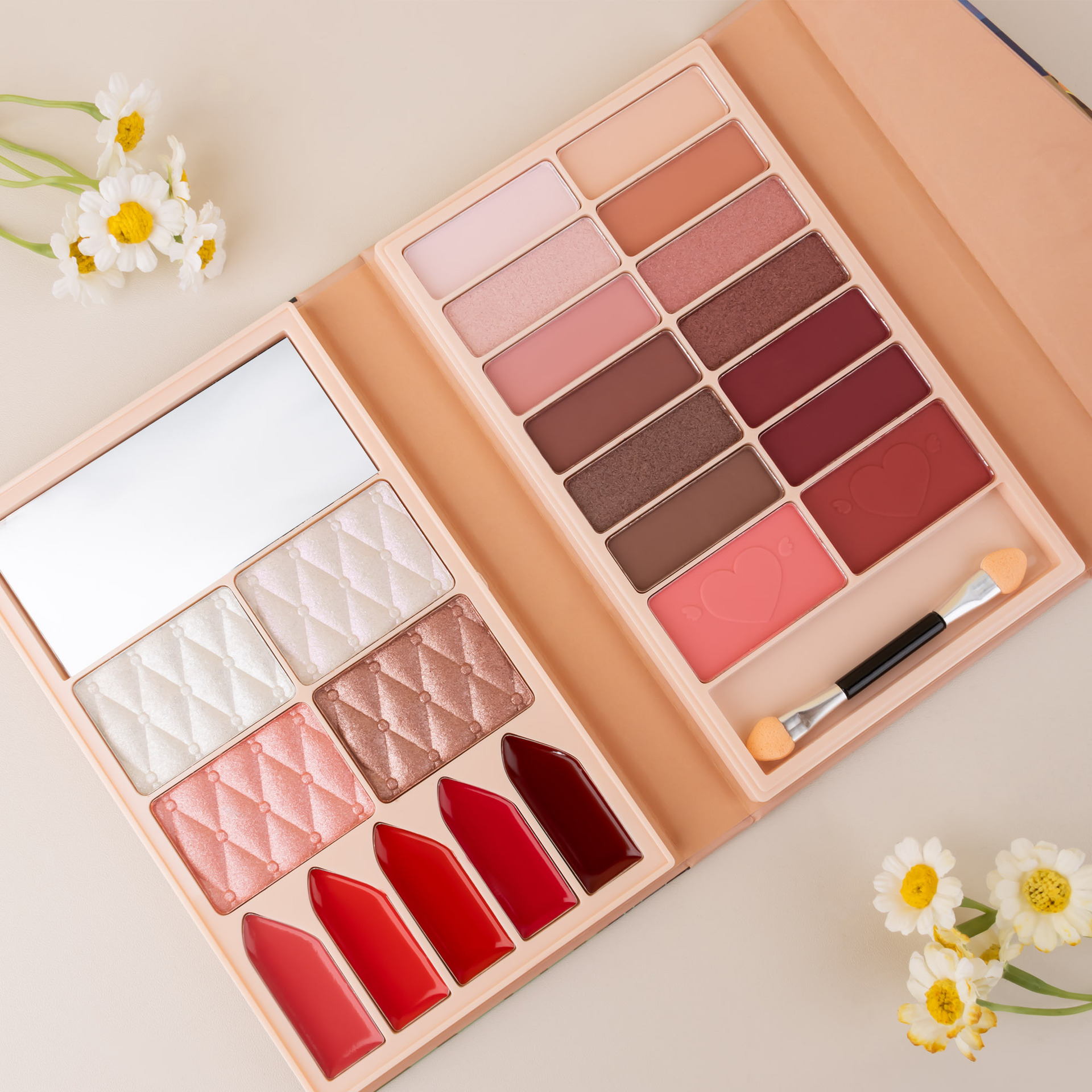 Cross-border bestseller multi-functional all-in-one makeup palette, matte pearlescent eyeshadow, lipstick, blush, contour and highlight all-in-one beauty makeup undefined