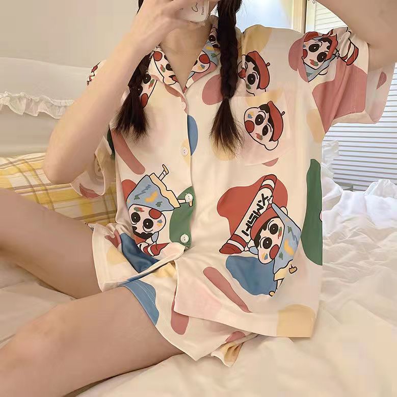 Tailandia Pijamas de las mujeres del sudeste asiático pantalones cortos de manga corta transfronteriza verano ropa para el hogar ins estilo coreano traje de dos piezas