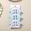 #19 Glossy light blue [6-piece set with card] 3.5cm five-petal flower style