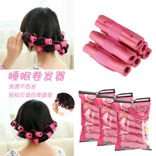 Sleeping Curling Magic Tool Soft Non-Pressing Hair Self-Adhesive Rubber Heat-Free Curler DIY Styling Large Volume Pear Blossom Curl