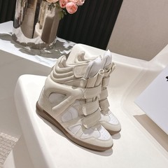 秋冬新款慵懒风内增高时尚短靴2025纯色真皮绑带时尚懒懒靴boots