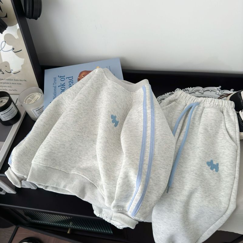 2025新款春装儿童卫衣套装男女童运动休闲两件套大童刺绣卫衣卫裤|undefined