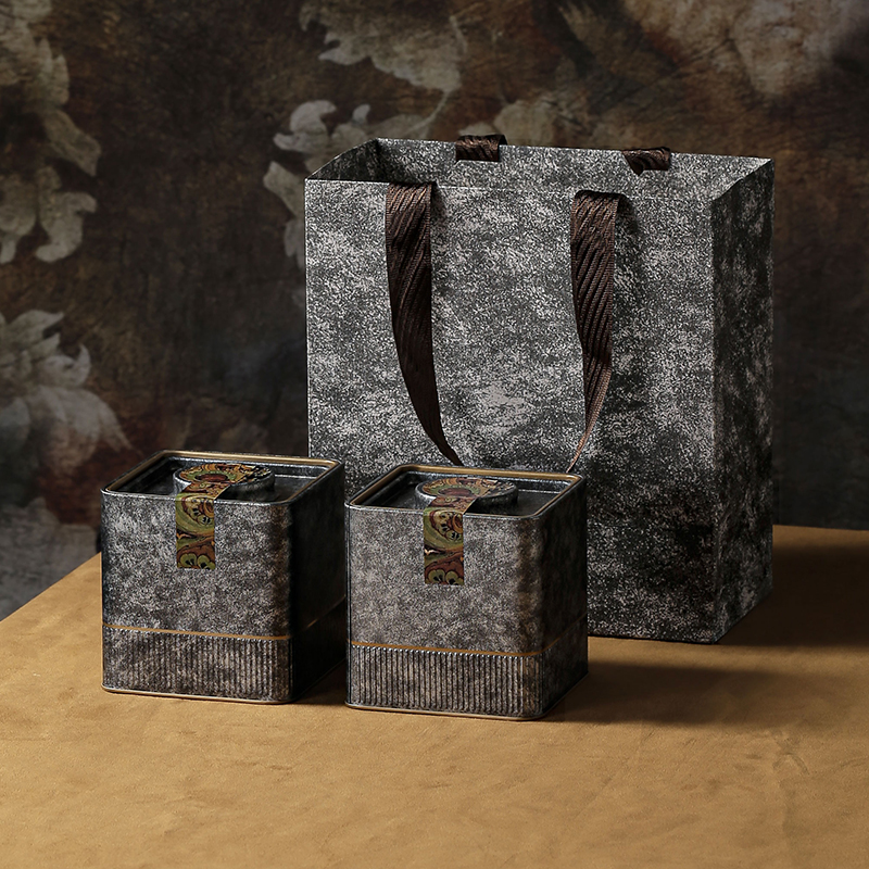 té vacío lata de hierro té blanco retro té verde general caja de regalo vacío caja de embalaje de té a granel árbol antiguo Dianhong Pu 'er caja de té