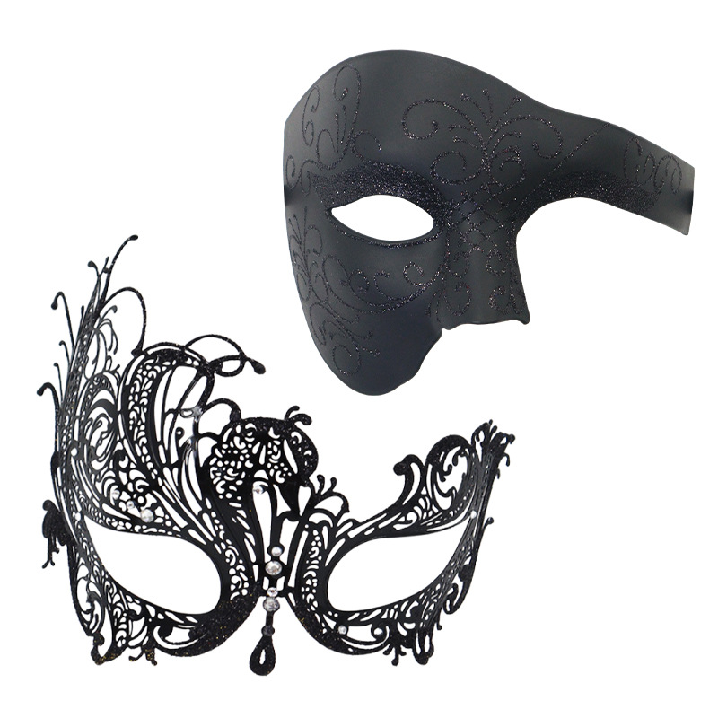 Carnaval Venecia espectáculo de baile de máscaras props hierro forjado máscaras de diamantes máscaras de metal medio cara roja