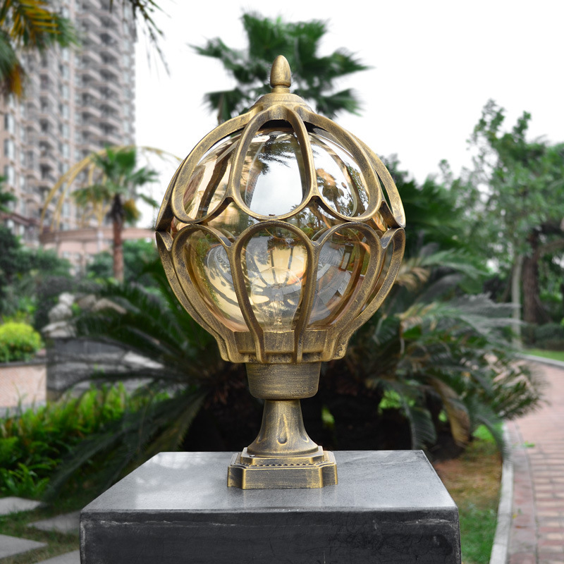 Waterproof ball lamp energy saving Wall lamp outdoor garden landscape lamp Villa led outdoor garden lamp glass lampshade