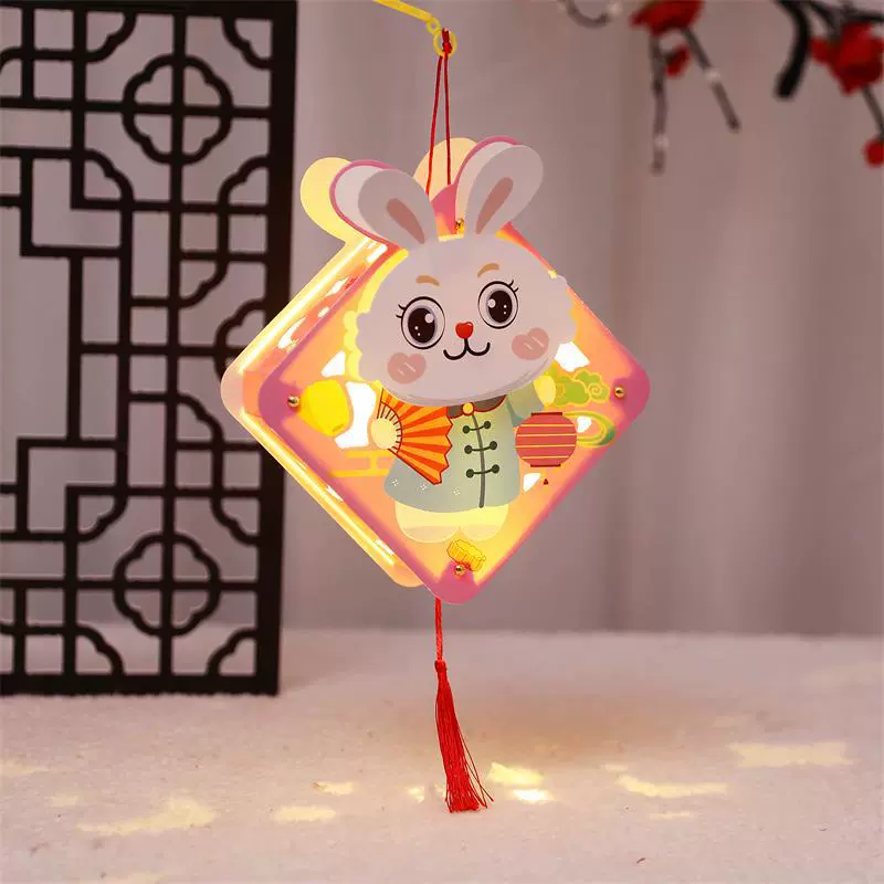 Handheld music cartoon flashlight, rabbit, 2023, DIY