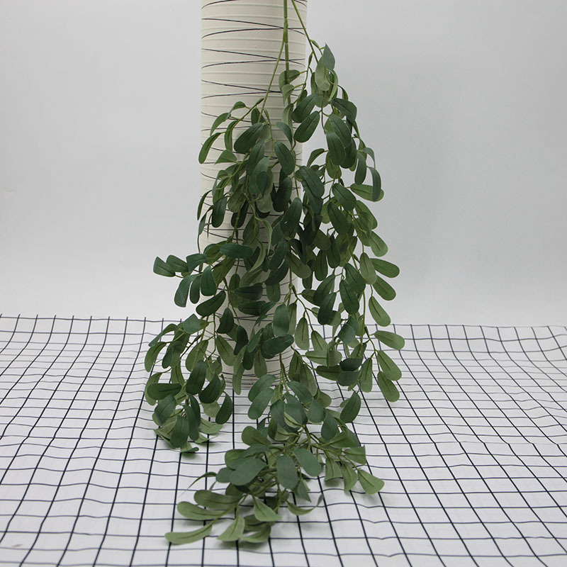 Hojas de palma, hojas de plantas verdes, materiales decorativos para el hogar, decoración de techos, hojas de sauce para colgar en la pared, flores artificiales, hojas de plantas al por mayor. image 14