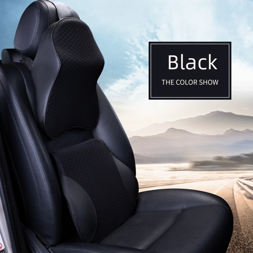 Car lumbar support, waist pillow, neck pillow, removable and washable, elastic memory foam, soft and comfortable, four-season universal car cushion