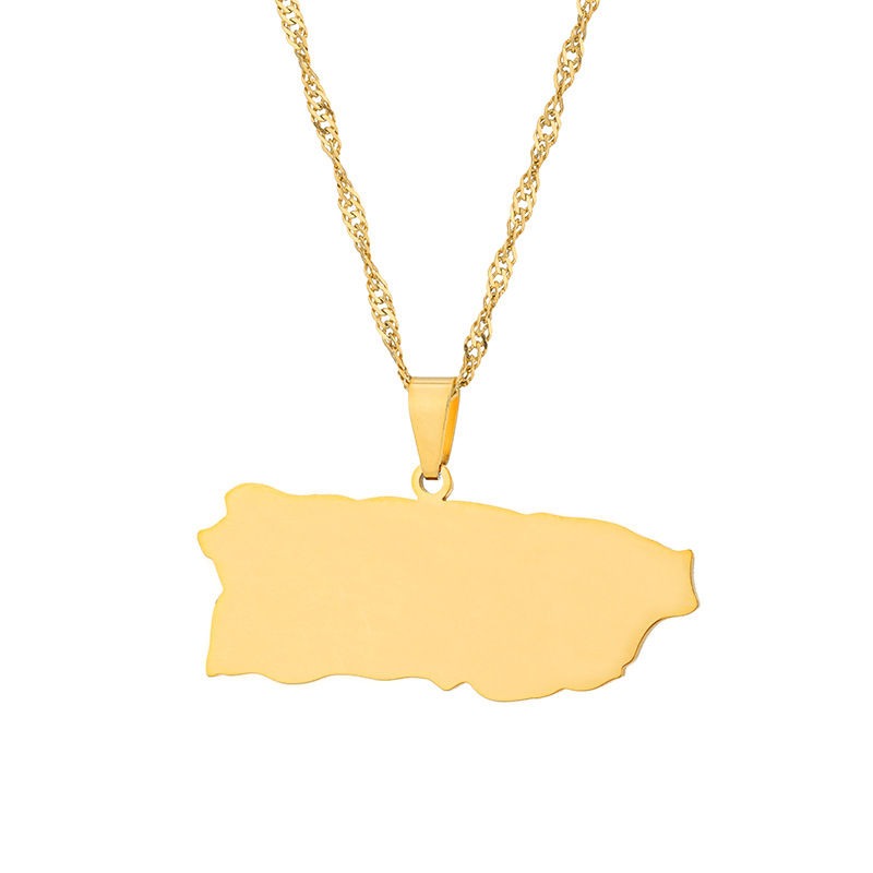 Wholesale Jewelry Vintage Style Classic Style Geometric Map 201 Stainless Steel Plating Pendant Necklace display picture 7