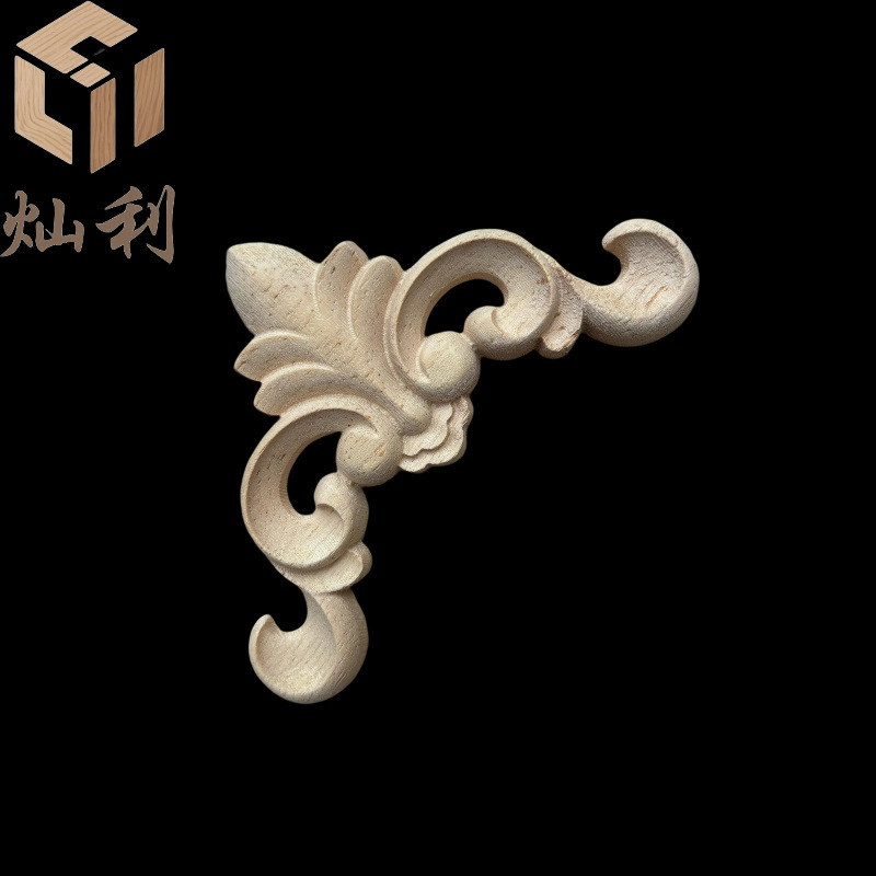 东阳木雕贴花 实木雕刻贴花装饰 背景墙家具柜门角花 欧式贴花|undefined