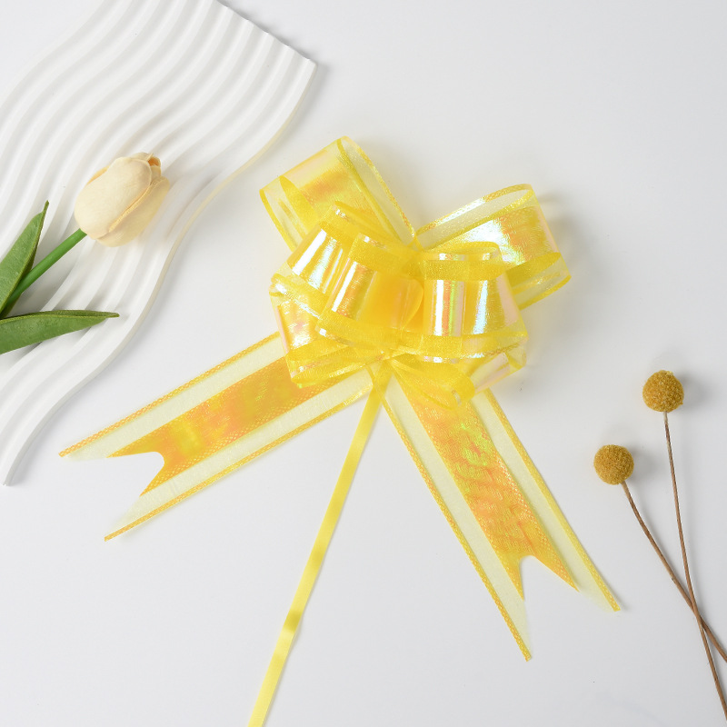 Cross-Border Nuevo 50 gran color Iris patrón tejido hilo de nieve dibujado a mano flor regalo embalaje arco dibujado flor cinta