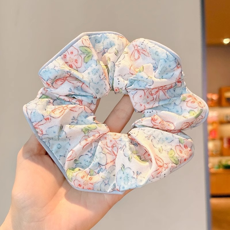 Lindo lazo para el cabello del intestino grueso floral para niños, niña no lastima el cabello, cuerda para la cabeza, cuerda para la cabeza, niña, banda elástica de cola de caballo alta