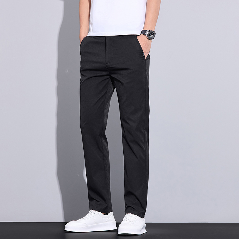 2025 Spring and Summer Light Luxury Small Straight Casual Pants Men's Fashionable Simple All-match Slimming Light Business Pants for Men
