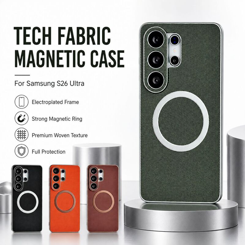 Suitable for Samsung S26 Ultra, featuring a skin-feel fabric and magnetic adsorption, this is a full-coverage, high-end, and drop-resistant phone case for the S25+