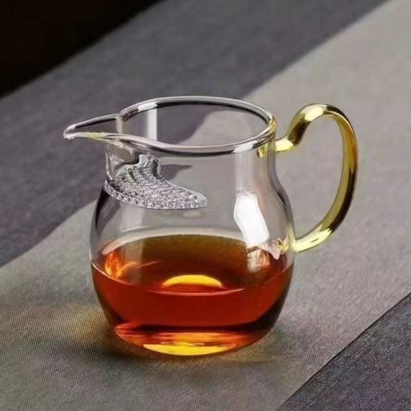 加厚玻璃月牙公道杯茶漏一体大容量带滤网分茶器高硼硅耐热泡茶器