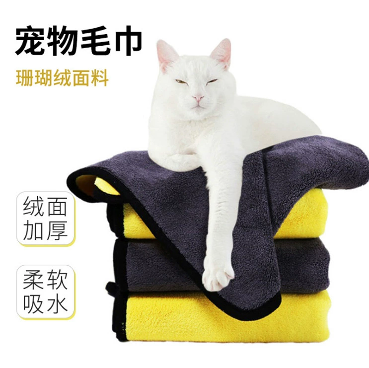 Полотенце ванны собаки полотенца любимца ватки коралла абсорбент большое, среднее и маленькое полотенце точного волокна кота и собаки банное полотенце