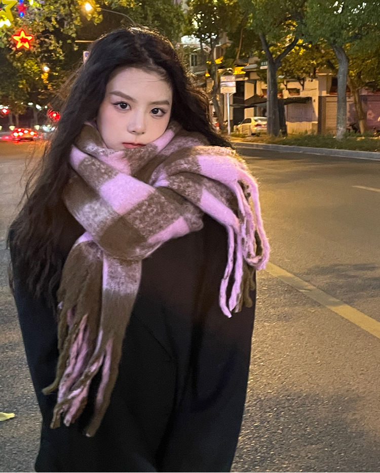 Scarf 2025 Autumn And Winter Women's High-end Winter New Imitation Cashmere Plaid Shawl_viptrois.com